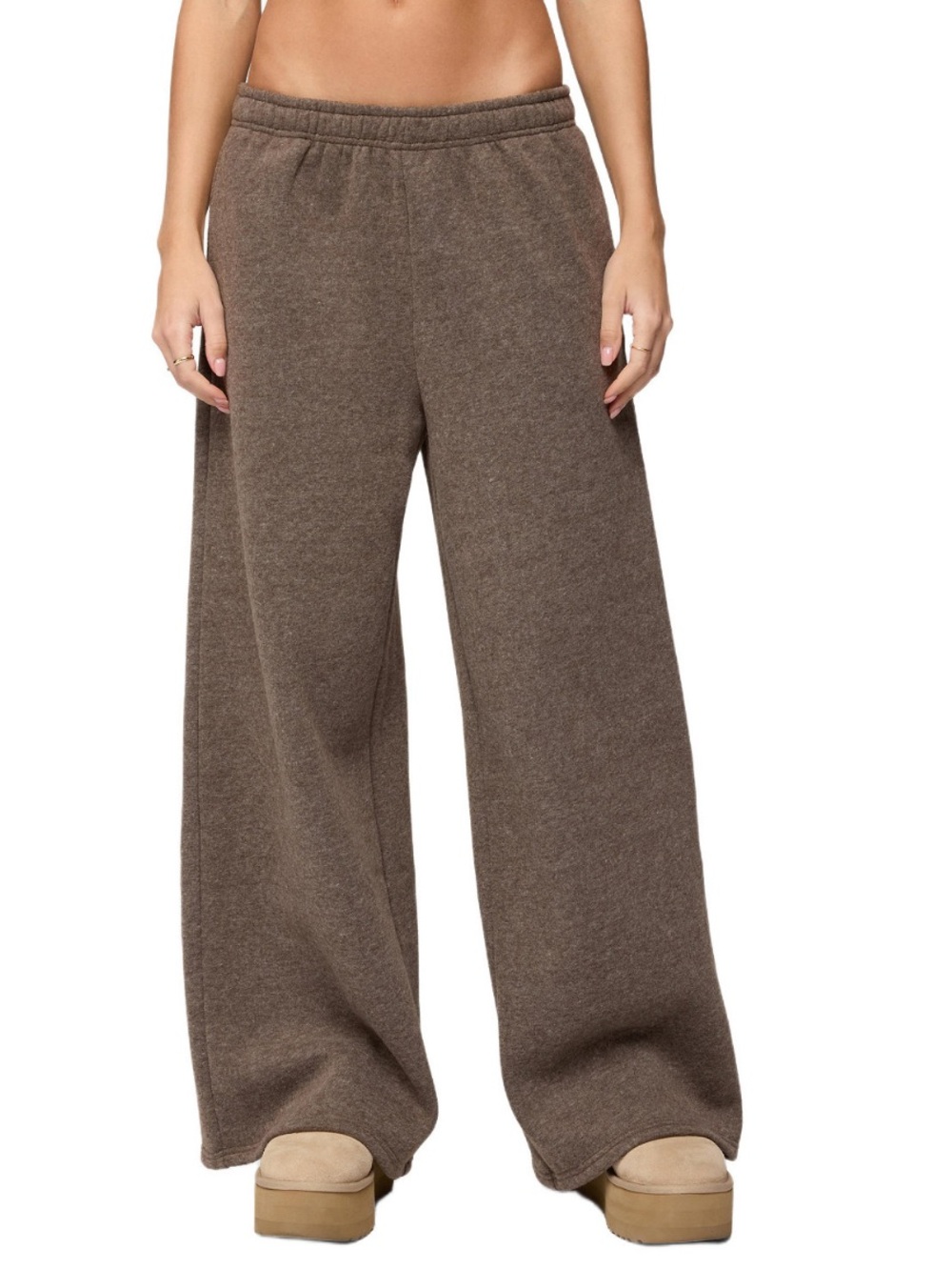Edikted Brown Laulie Straight Leg Sweatpants